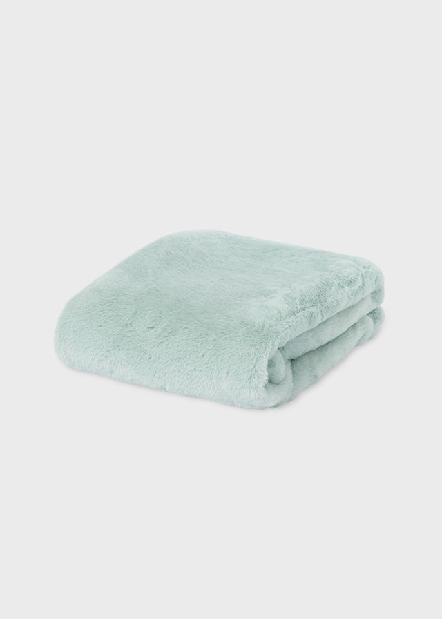 Pompom faux fur blanket baby