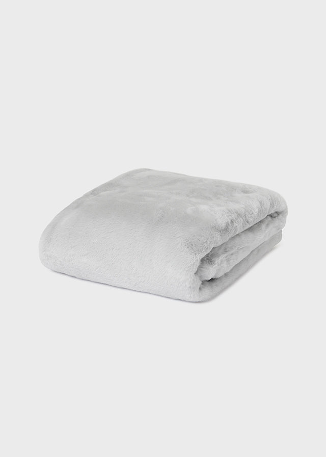 Pompom faux fur blanket baby