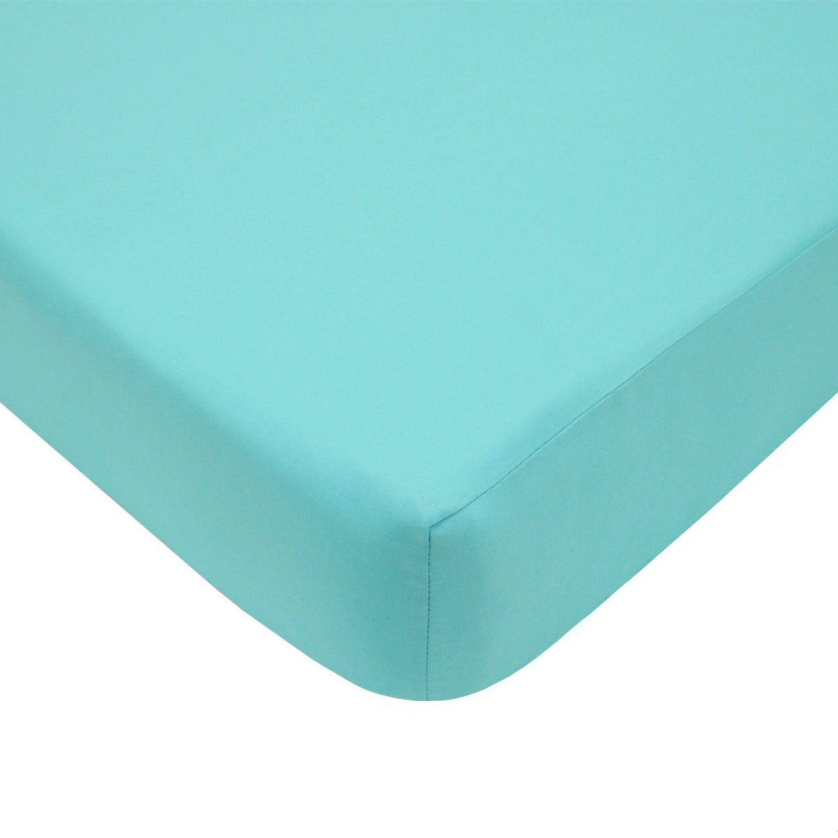 Percale Crib Sheet, Aqua