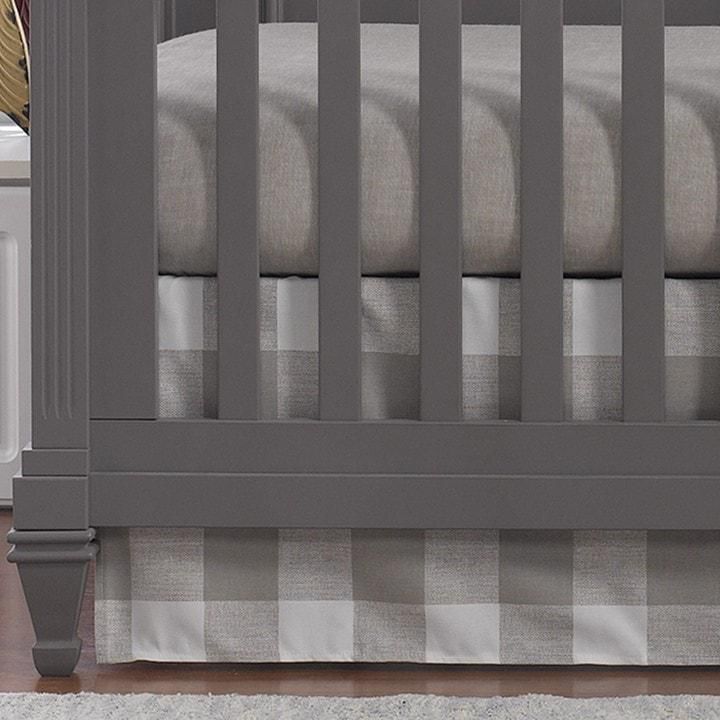 Liz & Roo Taupe Buffalo Check Crib Skirt