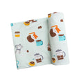 Coffee / Mint Swaddle Blanket