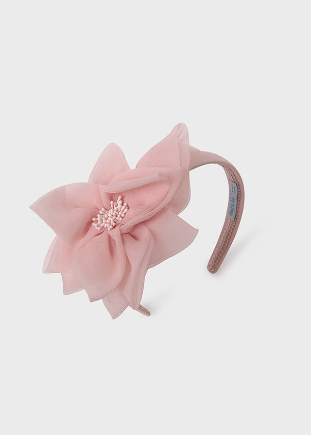 Girl Organza Flower Headband in Cake
