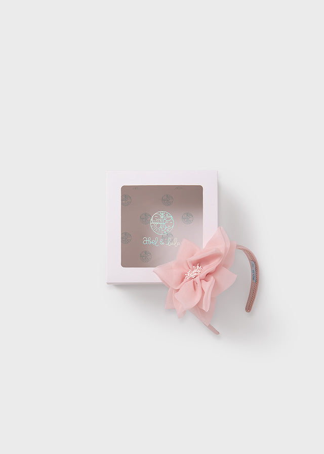 Girl Organza Flower Headband in Cake
