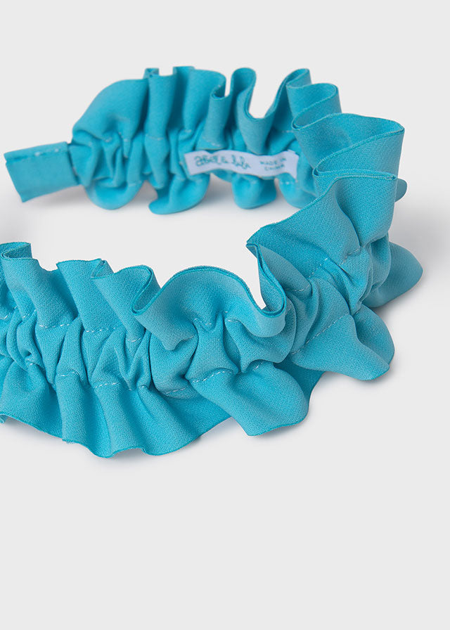 Turquoise Girl Ruffled Crepe Headband