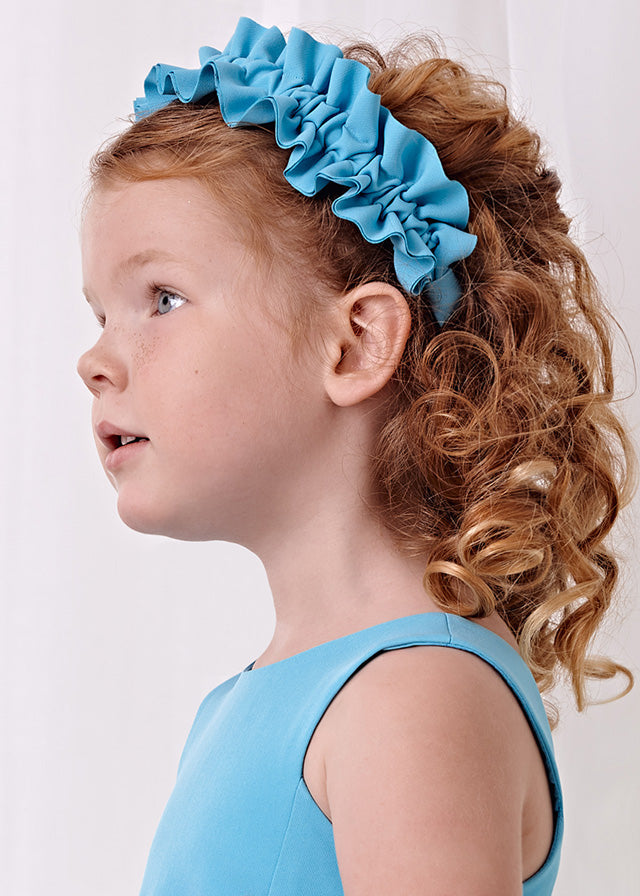 Turquoise Girl Ruffled Crepe Headband