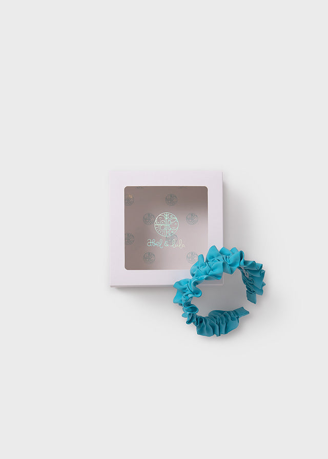Turquoise Girl Ruffled Crepe Headband
