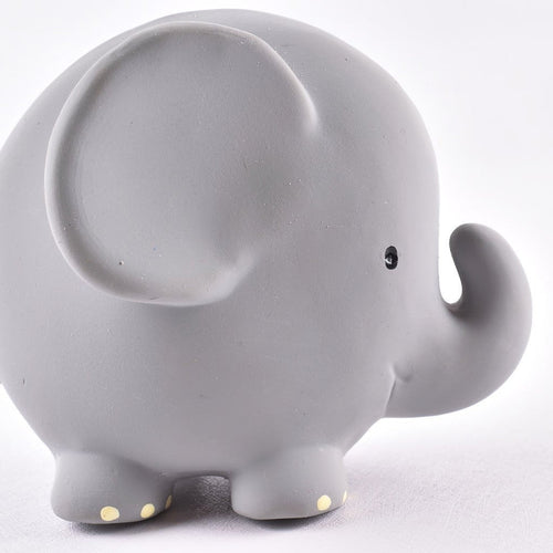 Elephant Organic Natural Rubber Rattle, Teether & Bath Toy