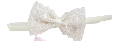 Antique Lace Baby Bow Headband