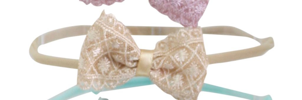 Antique Lace Baby Bow Headband