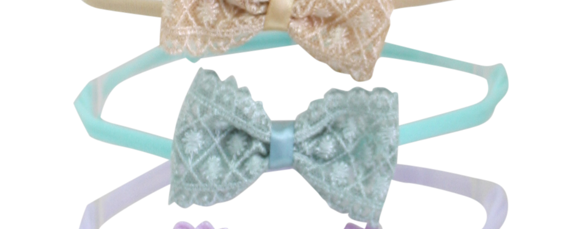 Antique Lace Baby Bow Headband
