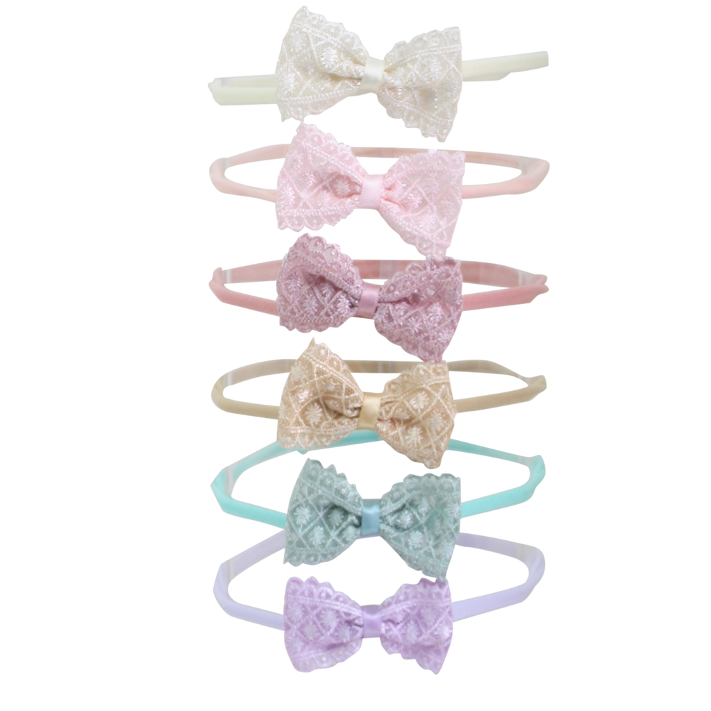Antique Lace Baby Bow Headband