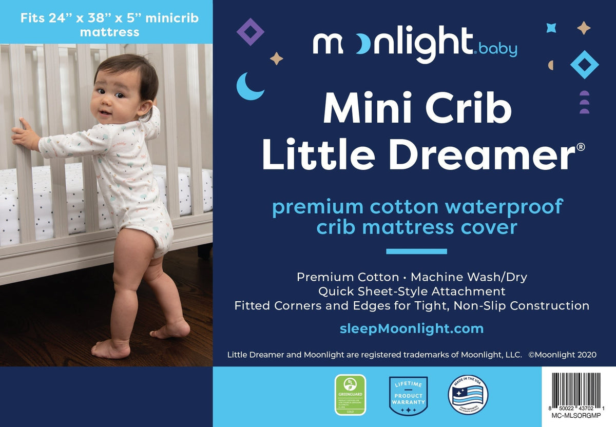 Premium Cotton Mini Crib Mattress Cover - Waterproof