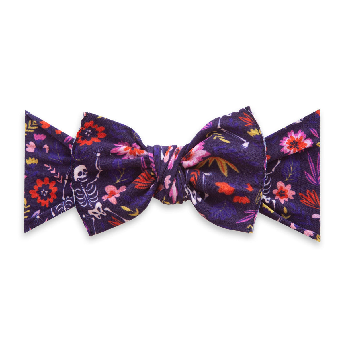 Printed Knot Headband in Dancing Skeleton
