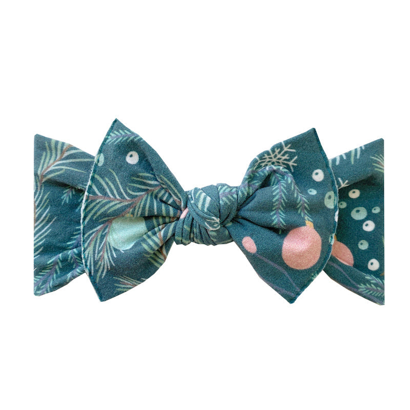 Printed Knot Headband - Winter Bauble
