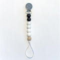 Sugar + Maple Silicone Pacifier + Teether Clip - Black & Granite