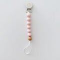 Sugar + Maple Silicone Pacifier Clip + Teether in Blush