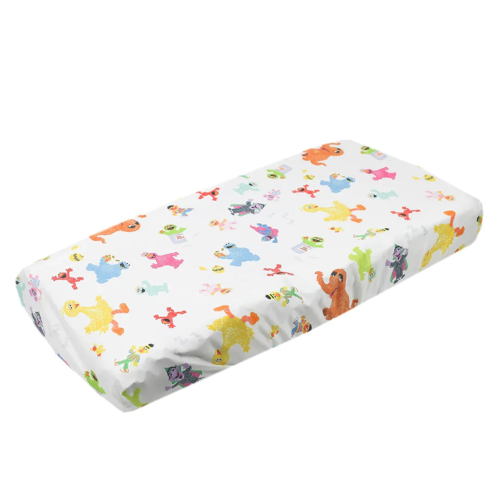 Sesame Friends Knit Changing Pad Cover
