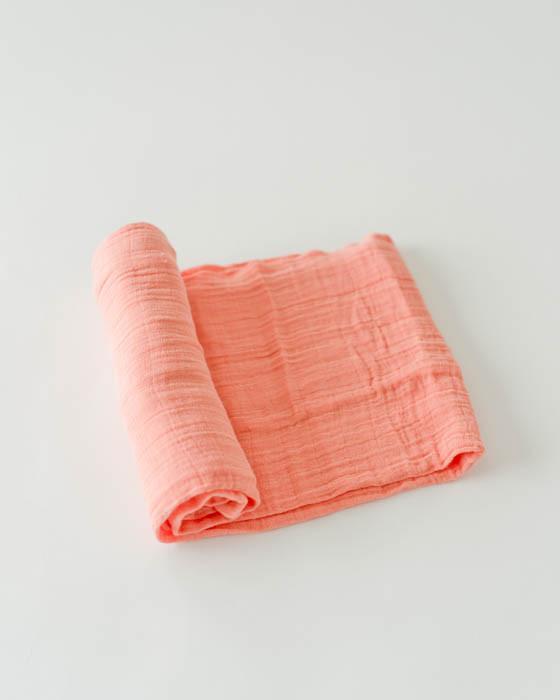 Cotton Muslin Single Swaddle in Coral