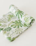 Cotton Muslin Single Swaddle - Tropical Leaf 