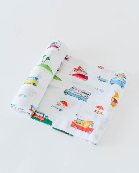 Cotton Muslin Single Swaddle - Food Truck