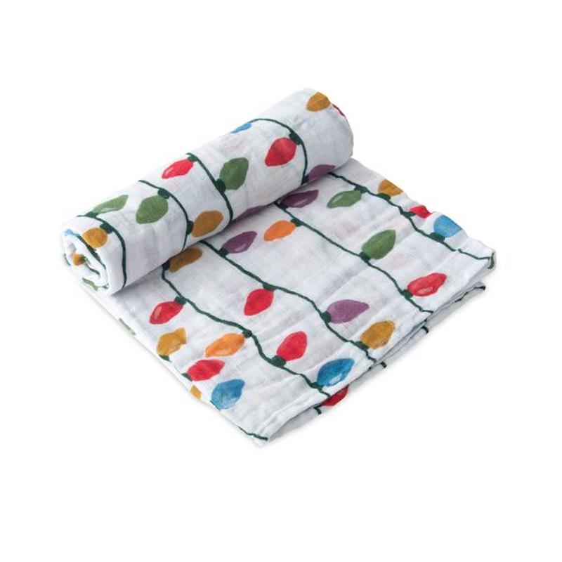 Cotton Muslin Swaddle Single - Christmas Bulbs