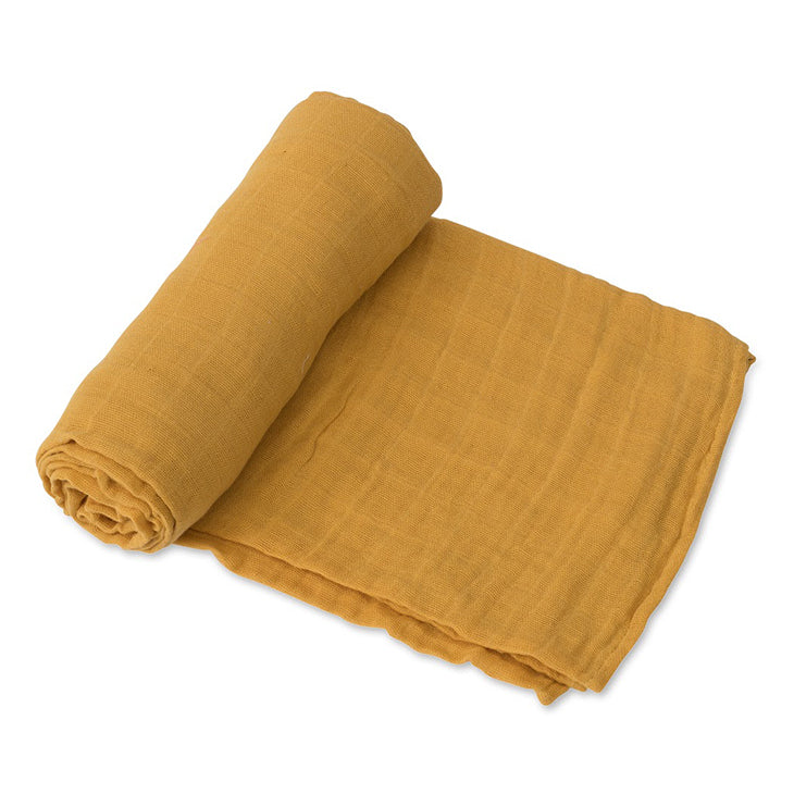 Cotton Muslin Single Swaddle in Mustard