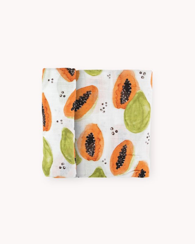 Cotton Muslin Single Swaddle - Papaya