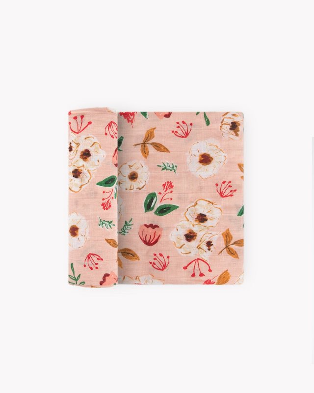 Cotton Muslin Single Swaddle - Vintage Floral