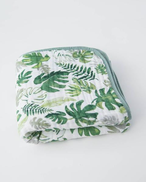 Cotton Muslin Quilt - Tropical Leaf