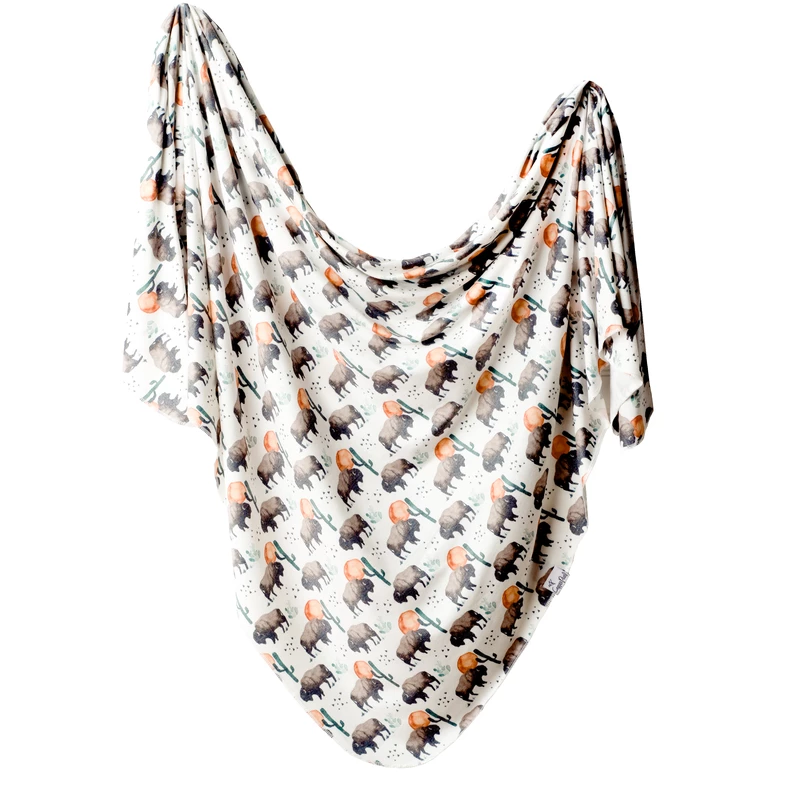 Bison Knit Swaddle Blanket