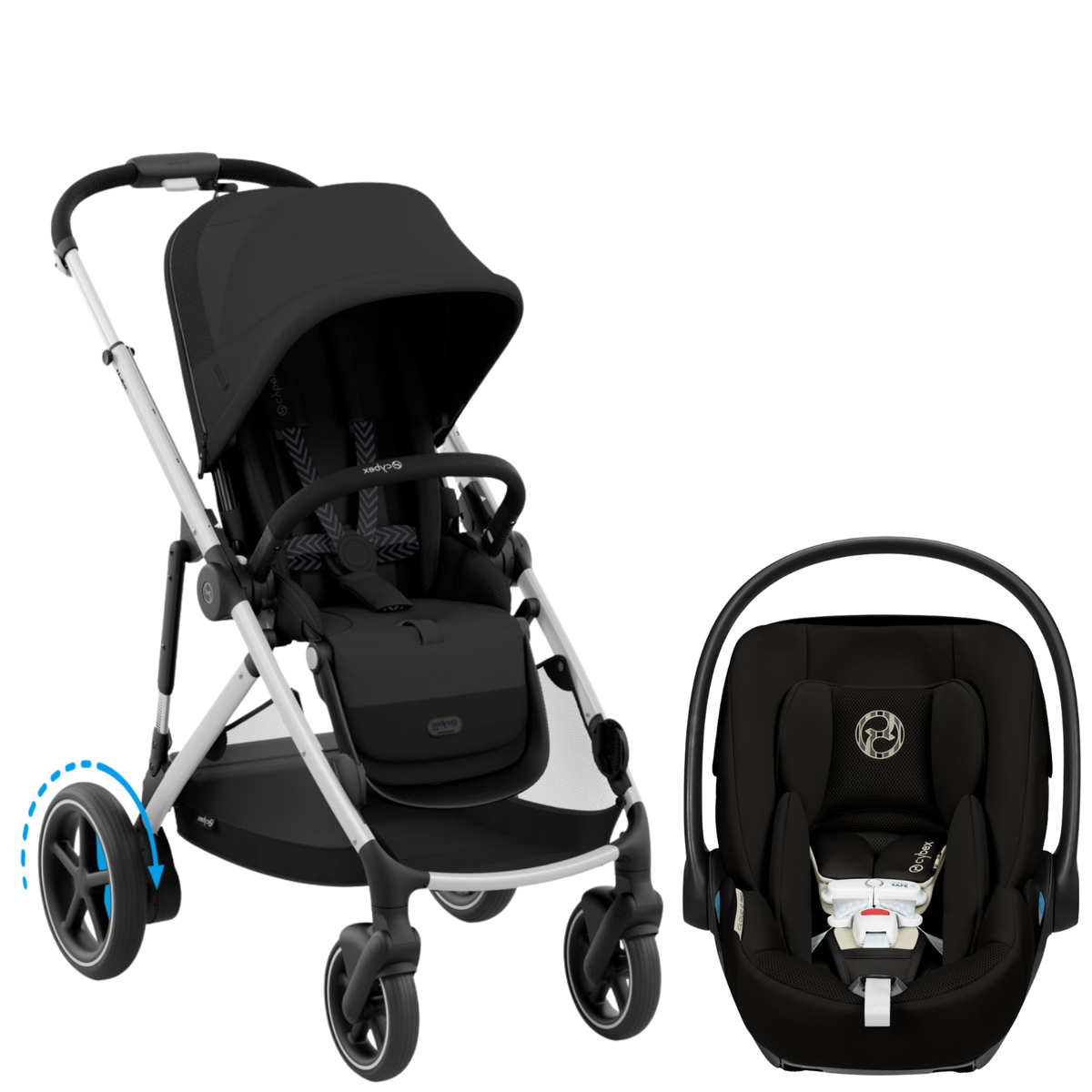 e-Gazelle S Stroller + Cloud G Pro Infant Car Seat Travel System