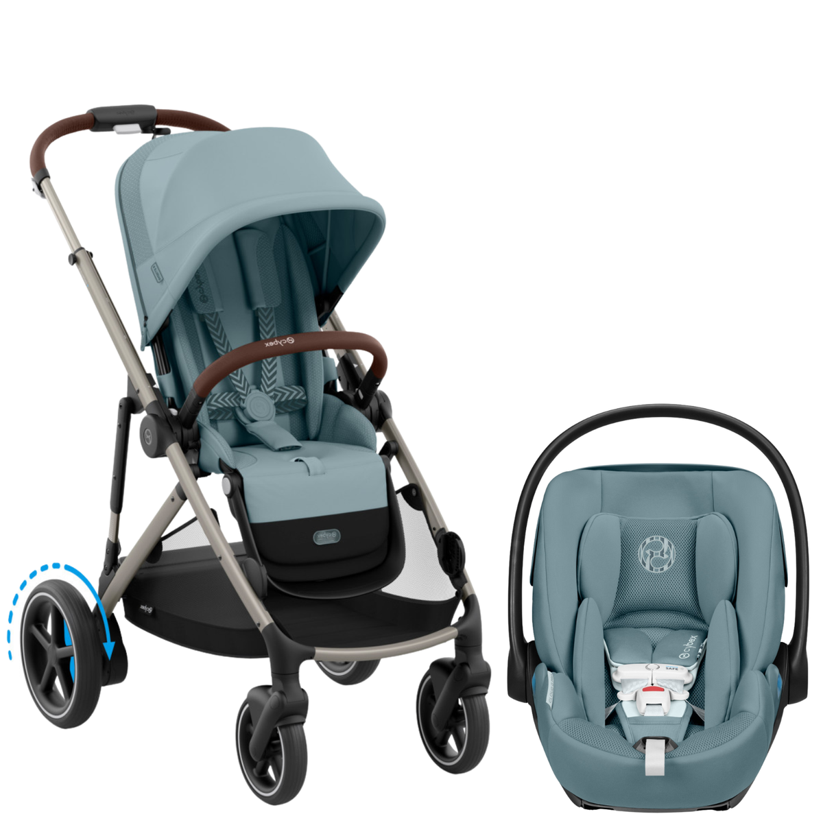 e-Gazelle S Stroller + Cloud G Pro Infant Car Seat Travel System