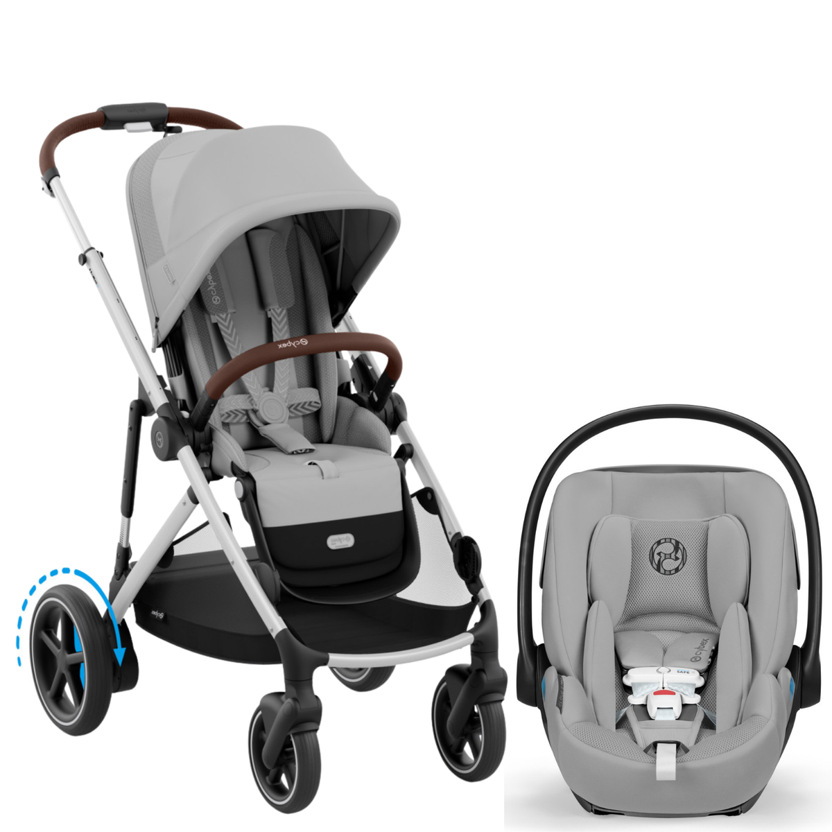e-Gazelle S Stroller + Cloud G Pro Infant Car Seat Travel System