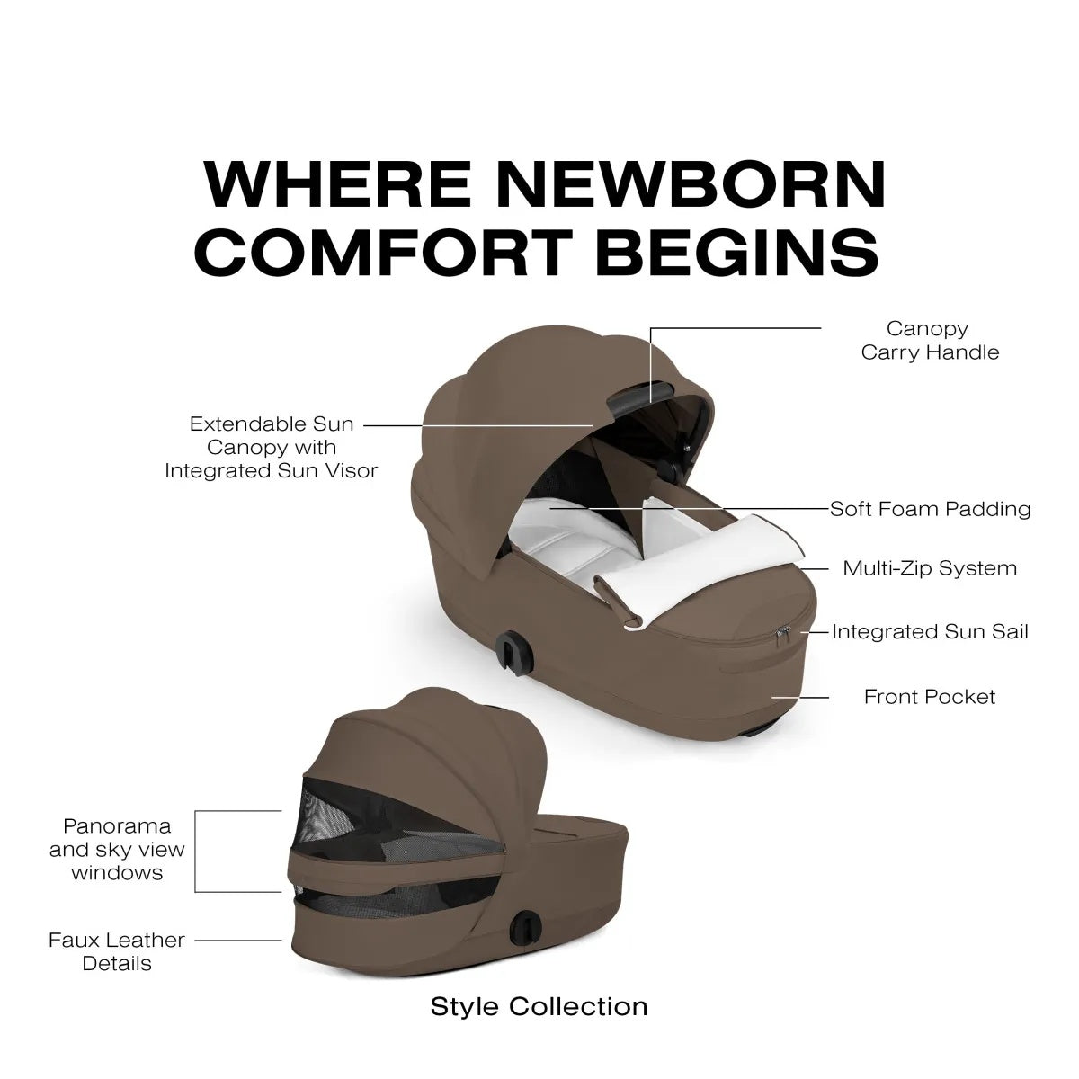 Foldable Lux Carry Cot for PRIAM / e-Priam - Style Collection