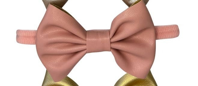 Faux Leather Baby Bowtie Headband