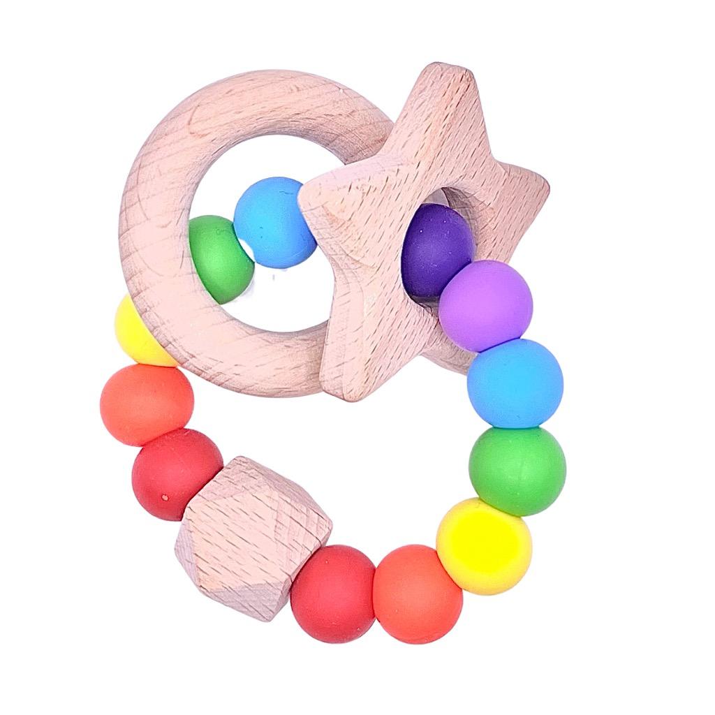 Silicone + Beechwood Ring Teether